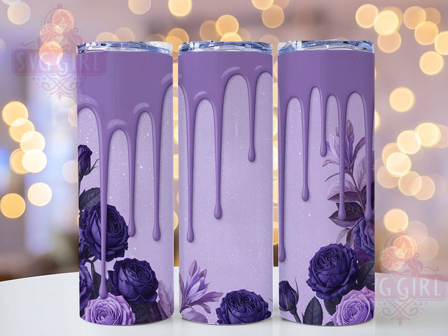 Elegant Purple Rose Glitter Tumbler, Purple Glitter Tumbler, 20oz Tumbler Sublimation, Flower Tumbler Wrap, Glitter Tumbler Design, Floral Tumbler, Elegant Rose Tumbler Sublimation SvggirlplusArt 