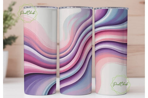 Elegant Purple Swirls 20oz Tumbler Wrap Sublimation PixelChick 