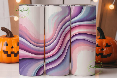 Elegant Purple Swirls 20oz Tumbler Wrap Sublimation PixelChick 