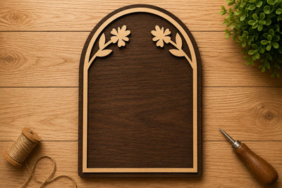 Elegant Raven Arch Frame Laser Cut Svg File Design SVG Regulrcrative 