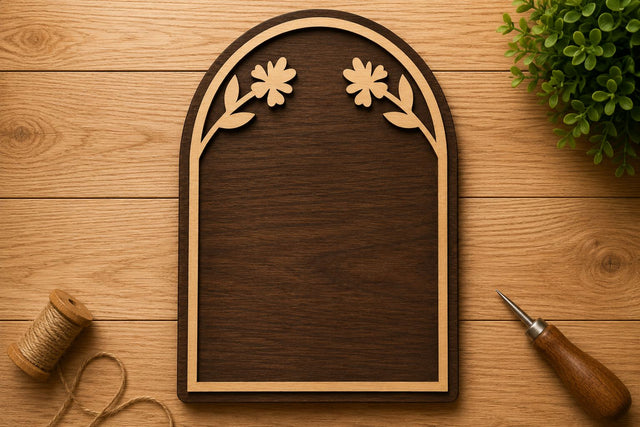 Elegant Raven Arch Frame Laser Cut Svg File Design SVG Regulrcrative 