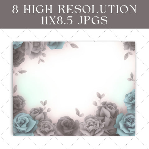 Elegant Regency Garden Junk Journal Paper | Printable Junk Journal Pages SVG Paige Cole Studio 
