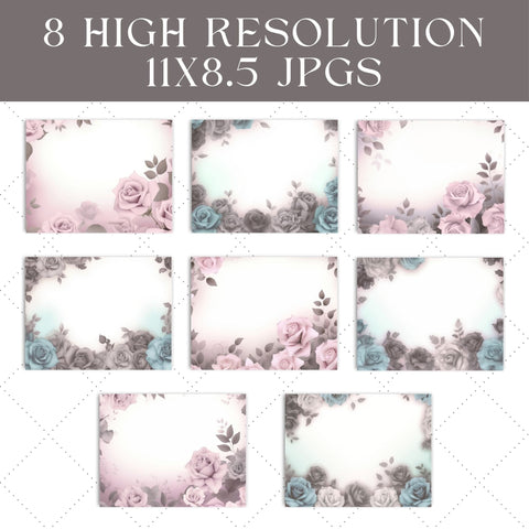 Elegant Regency Garden Junk Journal Paper | Printable Junk Journal Pages SVG Paige Cole Studio 