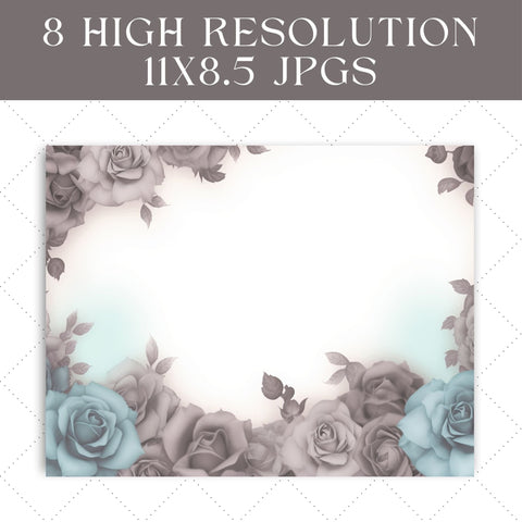 Elegant Regency Garden Junk Journal Paper | Printable Junk Journal Pages SVG Paige Cole Studio 