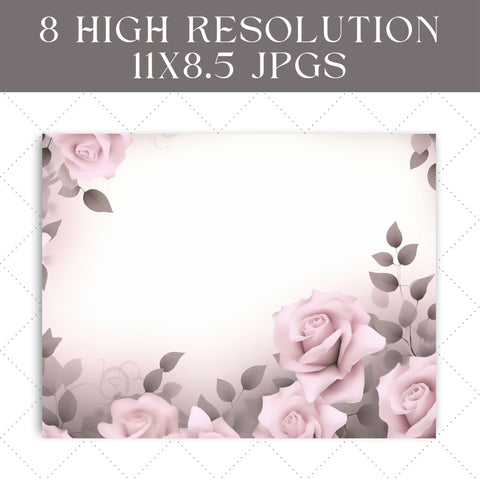 Elegant Regency Garden Junk Journal Paper | Printable Junk Journal Pages SVG Paige Cole Studio 