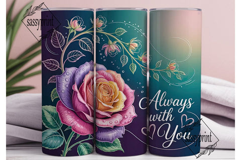 Elegant Rose 20oz Tumbler Wrap Sublimation sassyprint 