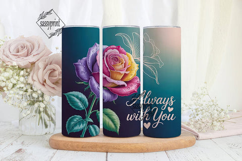Elegant Rose 20oz Tumbler Wrap Sublimation sassyprint 