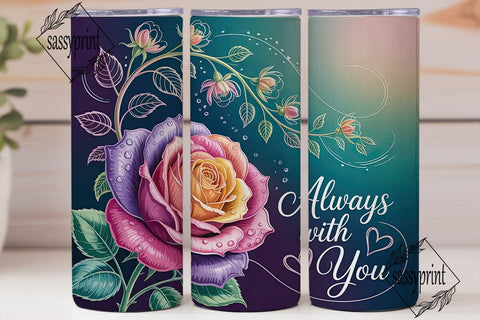 Elegant Rose 20oz Tumbler Wrap Sublimation sassyprint 
