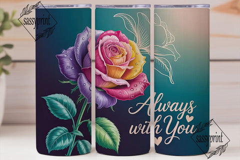 Elegant Rose 20oz Tumbler Wrap Sublimation sassyprint 