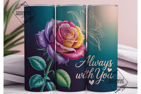 Elegant Rose 20oz Tumbler Wrap Sublimation sassyprint 
