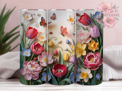 Elegant Rose Butterfly 20oz Tumbler, Butterfly Seamless, Nature Theme, 20oz Wrap, Sublimation Design, Elegant Style, PNG File Sublimation Li Zamperini 