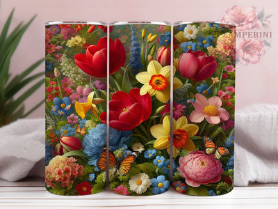 Elegant Rose Butterfly 20oz Tumbler, Butterfly Seamless, Nature Theme, 20oz Wrap, Sublimation Design, Elegant Style, PNG File Sublimation Li Zamperini 