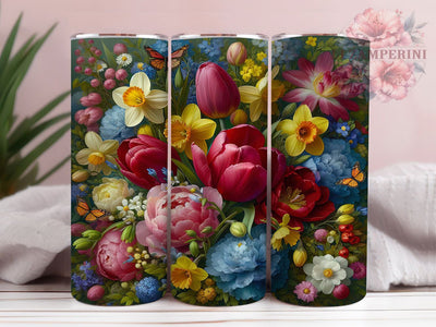 Elegant Rose Butterfly 20oz Tumbler, Butterfly Seamless, Nature Theme, 20oz Wrap, Sublimation Design, Elegant Style, PNG File Sublimation Li Zamperini 