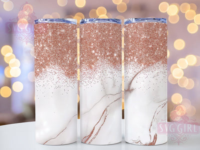 Elegant Rose Gold Glitter Marble Tumbler, Marble Glitter Tumbler, Elegant Skinny Tumbler Wrap, 20oz Sublimation Tumbler, Chic Tumbler Wrap Design, Glitter Marble Sublimation, Rose Gold Sublimation Sublimation SvggirlplusArt 