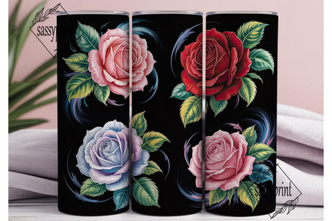 Elegant Roses 20oz Tumbler Wrap Sublimation sassyprint 