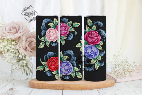 Elegant Roses 20oz Tumbler Wrap Sublimation sassyprint 