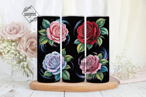 Elegant Roses 20oz Tumbler Wrap Sublimation sassyprint 