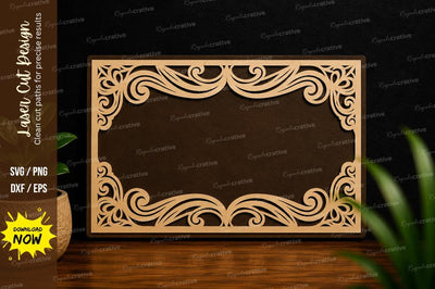 Elegant Scroll Border Laser Cut SVG SVG Regulrcrative 