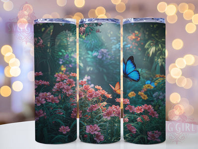 Elegant Seamless Blue Butterfly Tumbler, Elegant Butterfly Tumbler, Seamless Butterfly Wrap, Whimsical Blue Wrap, Artistic Butterfly Wrap, Sublimation Design, Trendy Gift Idea Sublimation SvggirlplusArt 