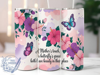 Elegant Sentimental Butterfly Mom Tumbler, Butterfly Mom Quote PNG, Sentimental Mom Tumbler, 20oz Sublimation Design, Inspirational Mom Tumbler, Elegant Butterfly Wrap, Beautiful Mom Gift Tumbler Sublimation ToriDesigns 