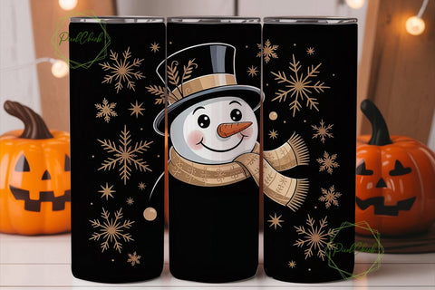 Elegant Snowman Christmas 20oz Tumbler Sublimation PixelChick 