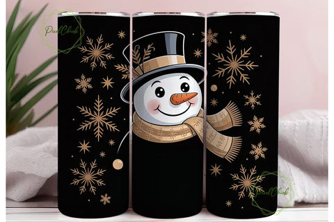 Elegant Snowman Christmas 20oz Tumbler Sublimation PixelChick 