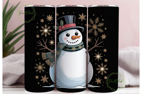 Elegant Snowman Christmas 20oz Tumbler Sublimation PixelChick 