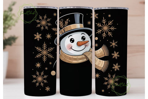 Elegant Snowman Christmas 20oz Tumbler Sublimation PixelChick 