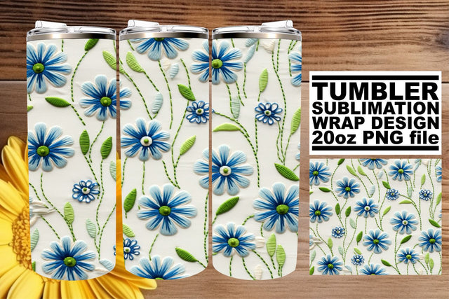 Elegant Spring Bloom 3D Tumbler Wrap Design - 20oz Sublimation Sublimation afrosvg 