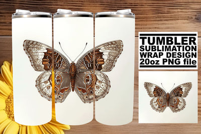 Elegant Spring Butterfly Tumbler Sublimation Sublimation afrosvg 