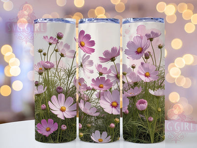 Elegant Spring Cosmos Floral Tumbler, Spring Flower Tumbler, Seamless Cosmos Wrap, Elegant Spring Wrap, Rustic Cosmos Wrap, Sublimation Design, Trendy Gift Idea Sublimation SvggirlplusArt 