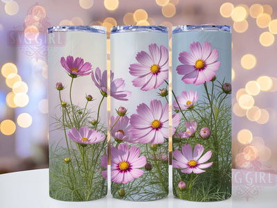 Elegant Spring Cosmos Floral Tumbler, Spring Flower Tumbler, Seamless Cosmos Wrap, Elegant Spring Wrap, Rustic Cosmos Wrap, Sublimation Design, Trendy Gift Idea Sublimation SvggirlplusArt 