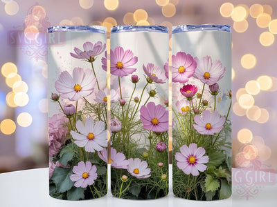 Elegant Spring Cosmos Floral Tumbler, Spring Flower Tumbler, Seamless Cosmos Wrap, Elegant Spring Wrap, Rustic Cosmos Wrap, Sublimation Design, Trendy Gift Idea Sublimation SvggirlplusArt 