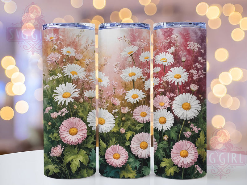 Elegant Spring Daisy Tumbler, Spring Daisy Tumbler, Cute Flower Wrap, Elegant Daisy Wrap, Soft Floral Wrap, Sublimation Design, Trendy Gift Idea Sublimation SvggirlplusArt 