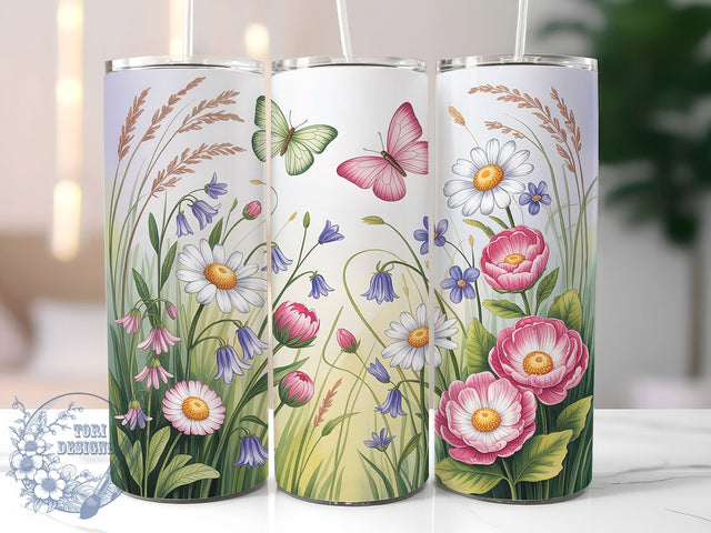 Elegant Spring Flower Lover Tumbler, Flower Lover Tumbler, Spring Vibe Wrap, Elegant Floral Wrap, Whimsical Spring Wrap, Sublimation Design, Trendy Gift Idea Sublimation ToriDesigns 