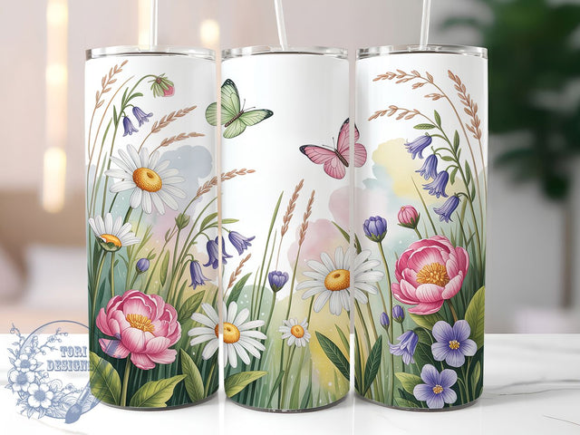 Elegant Spring Flower Lover Tumbler, Flower Lover Tumbler, Spring Vibe Wrap, Elegant Floral Wrap, Whimsical Spring Wrap, Sublimation Design, Trendy Gift Idea Sublimation ToriDesigns 