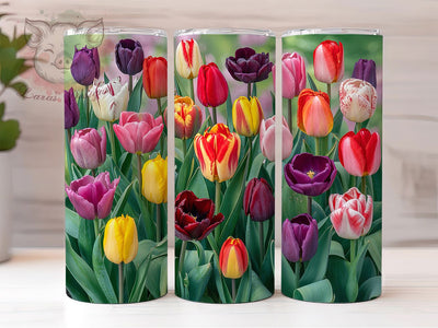 Elegant Spring Tulip Tumbler, Spring Flower Tumbler, Elegant Tulip Wrap, Bright Floral Wrap, Cheerful Tulip Wrap, Sublimation Design, Trendy Gift Idea Sublimation Lara' s Designs 