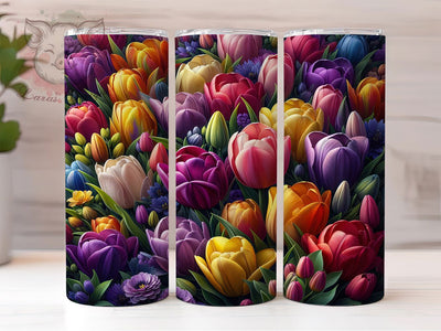 Elegant Spring Tulip Tumbler, Spring Flower Tumbler, Elegant Tulip Wrap, Bright Floral Wrap, Cheerful Tulip Wrap, Sublimation Design, Trendy Gift Idea Sublimation Lara' s Designs 