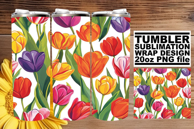 Elegant Sublimation 20oz Tumbler Wrap - Flower Design Sublimation afrosvg 