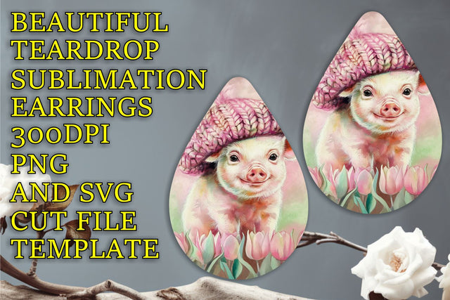 Elegant sublimation design for earrings, high-quality PNG, Animals Sublimation HoodArtCraft 