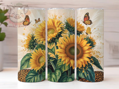 Elegant Sunflower Butterfly Tumbler, Floral Tumbler Design, Elegant Sunflower Wrap, Whimsical Butterfly Wrap, Rustic Floral Wrap, Sublimation Design, Trendy Gift Idea Sublimation Lara' s Designs 