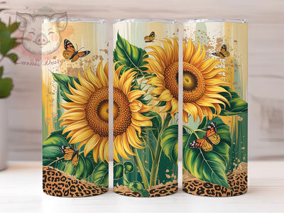 Elegant Sunflower Butterfly Tumbler, Floral Tumbler Design, Elegant Sunflower Wrap, Whimsical Butterfly Wrap, Rustic Floral Wrap, Sublimation Design, Trendy Gift Idea Sublimation Lara' s Designs 