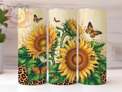 Elegant Sunflower Butterfly Tumbler, Floral Tumbler Design, Elegant Sunflower Wrap, Whimsical Butterfly Wrap, Rustic Floral Wrap, Sublimation Design, Trendy Gift Idea Sublimation Lara' s Designs 
