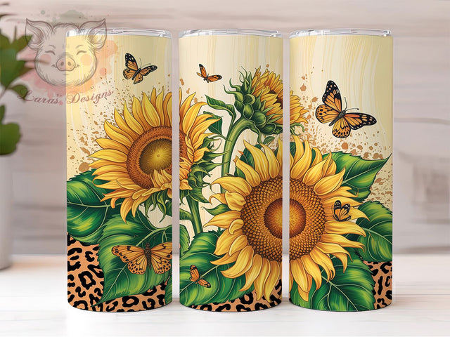 Elegant Sunflower Butterfly Tumbler, Floral Tumbler Design, Elegant Sunflower Wrap, Whimsical Butterfly Wrap, Rustic Floral Wrap, Sublimation Design, Trendy Gift Idea Sublimation Lara' s Designs 