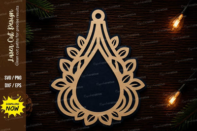 Elegant Teardrop Frame Laser Cut SVG Design SVG Regulrcrative 