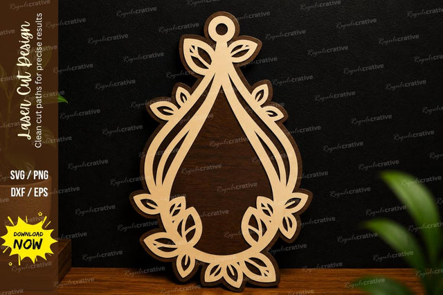 Elegant Teardrop Ornament SVG Laser Cut Design SVG Regulrcrative 