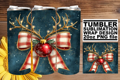 Elegant tumbler wrap, designed for beautiful sublimation! , Christmas Bow Sublimation afrosvg 