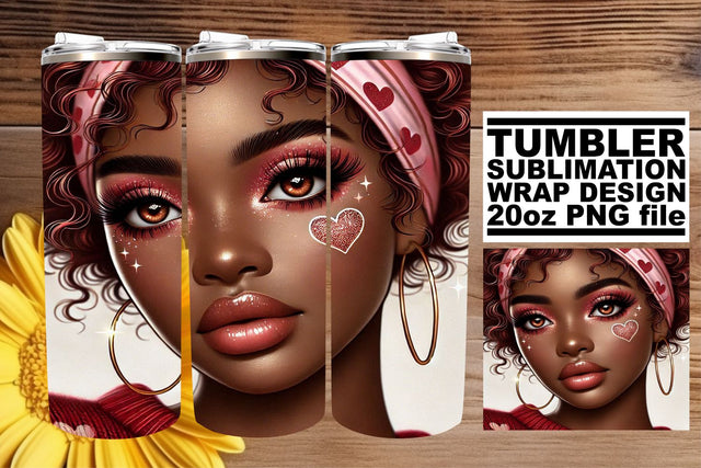 Elegant tumbler wrap, designed for beautiful sublimation! , Love Girl Sublimation afrosvg 