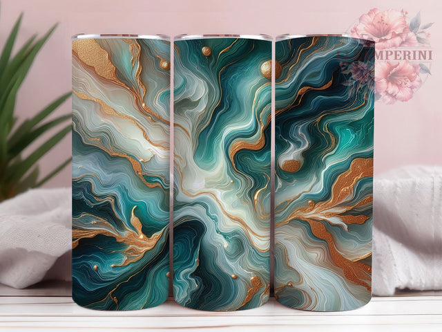 Elegant Turquoise Gold Silver Marble Tumbler, Gold Silver Swirl Wrap, 20oz Tumbler Sublimation, Elegant Metallic Stone Design, Glam Marble Art Tumbler, Shimmer Agate Wrap, Luxe Turquoise Sublimation Sublimation Li Zamperini 
