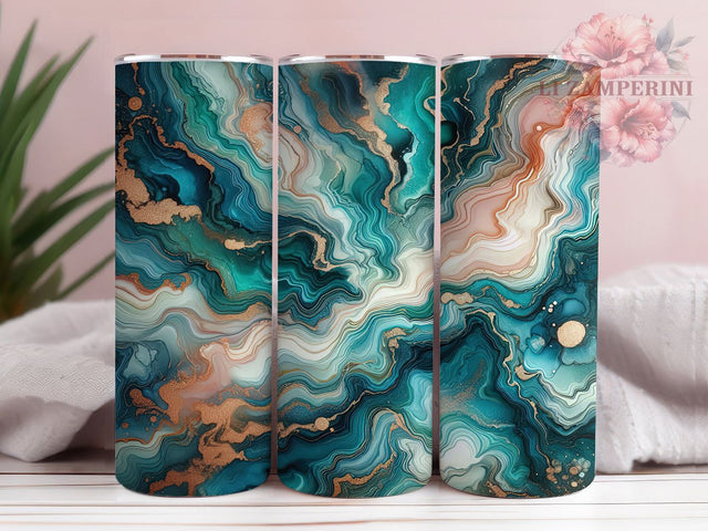 Elegant Turquoise Pink Glitter Tumbler, Glitter Stone Wrap, 20oz Tumbler Sublimation, Seamless Glam Design, Shimmer Marble Tumbler, Elegant Glitter Wrap, Luxe Pastel Sublimation Sublimation Li Zamperini 